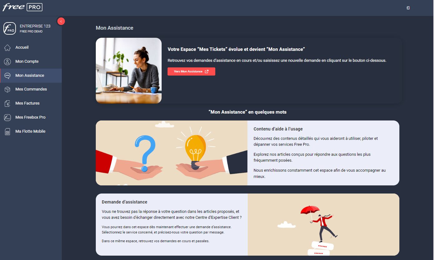 Comment faire une demande d'assistance Free Pro ? - Assistance en ligne